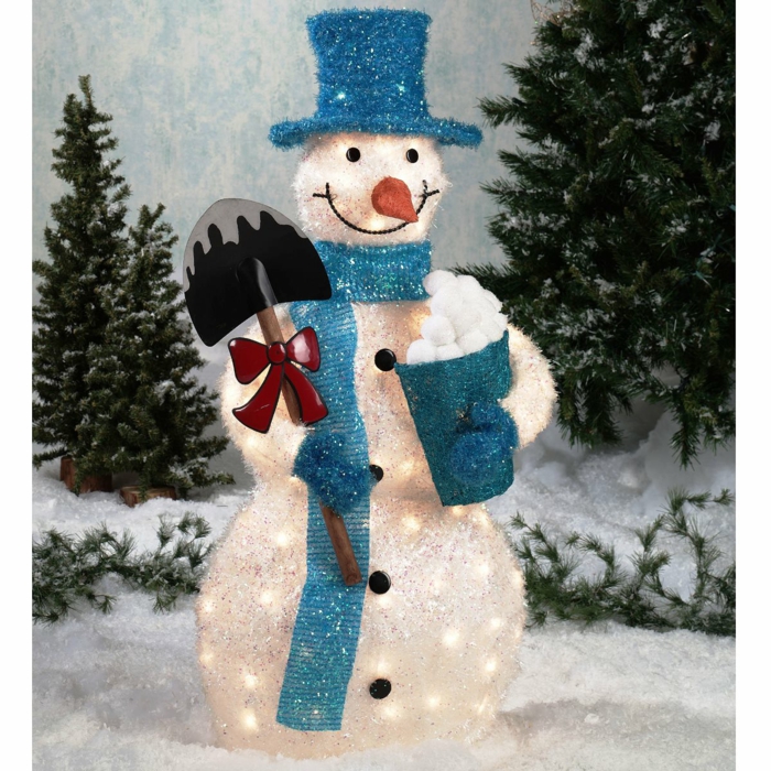 weihnachtsdekoration-outside-weihnachtsschmuck light chain-Pots Snowman