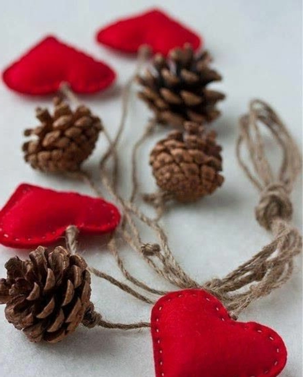 christmas decoration tree charm heart red felt