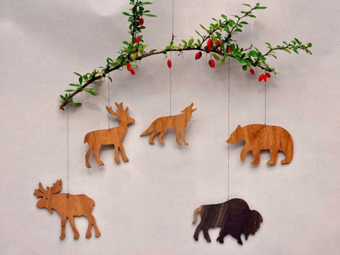 crăciun decorare idei Crăciun copac lemn cifre animale figurine Crăciun copac deko