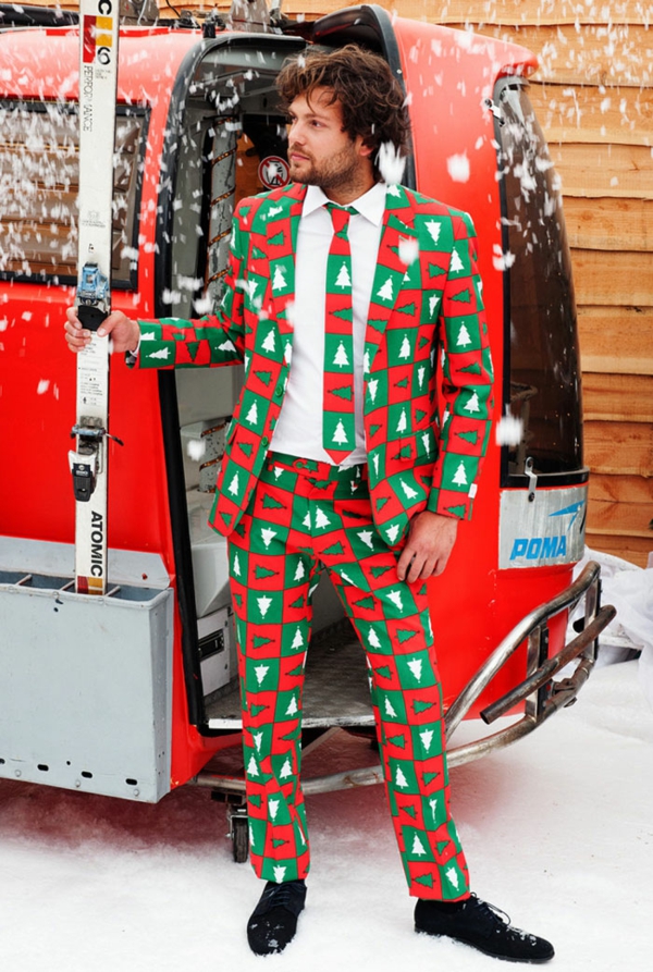 Χριστουγεννιάτικο πουλόβερ κοστούμια κομψό πράσινο κόκκινο