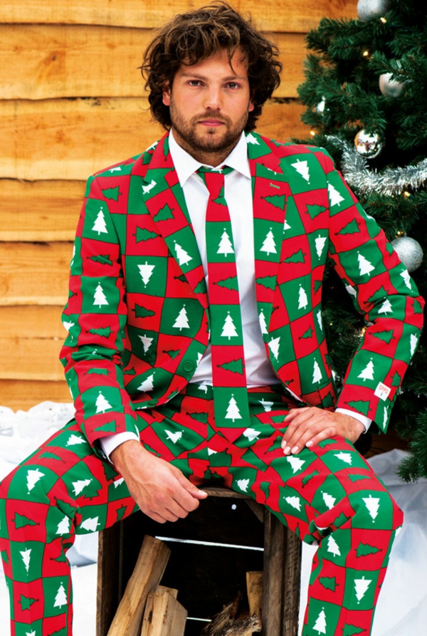 traje de navidad suéter elegante árbol de navidad