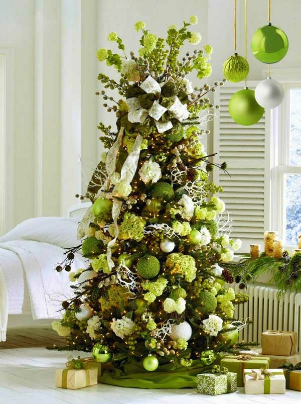 décorations de noël artisanat arbre de noël décorer vert