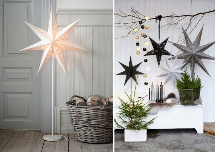 vánoční ozdoby nápady skandinávské styly hvězd
