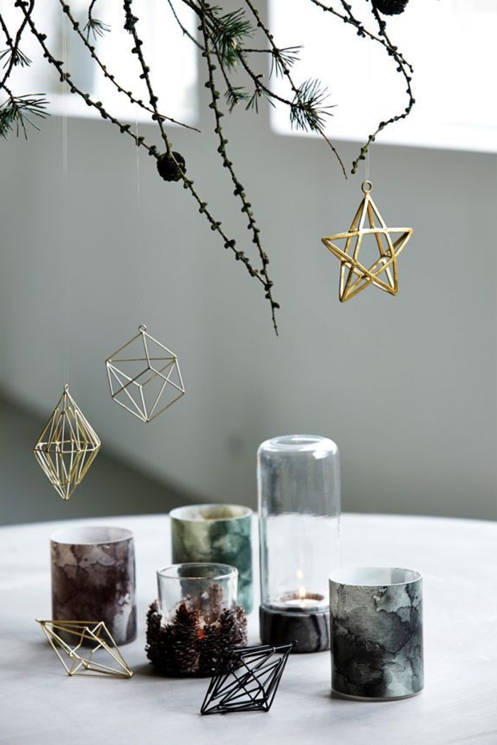 Kerst decoraties Scandinavische geometrische kerst ornamenten