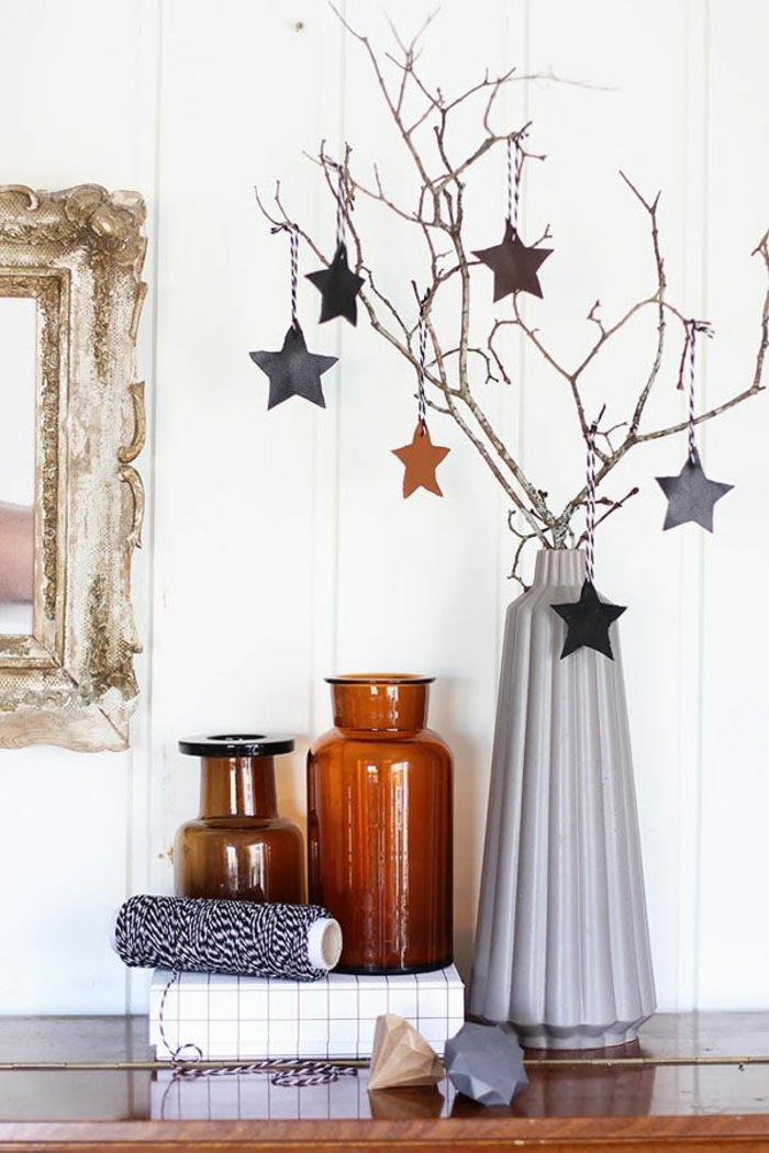 Christmas decorations Scandinavian style branches stars