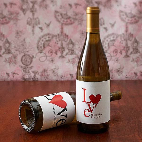 botella de vino de regalo de idea de día de San Valentín