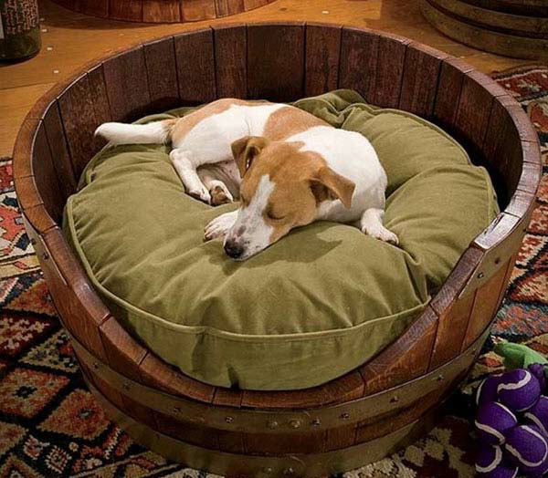 κρασί βαρέλι DIY έπιπλα σκυλιών αξεσουάρ σκύλου κρεβάτι οικοδομήσουμε τον εαυτό σας ξύλινο βαρέλι