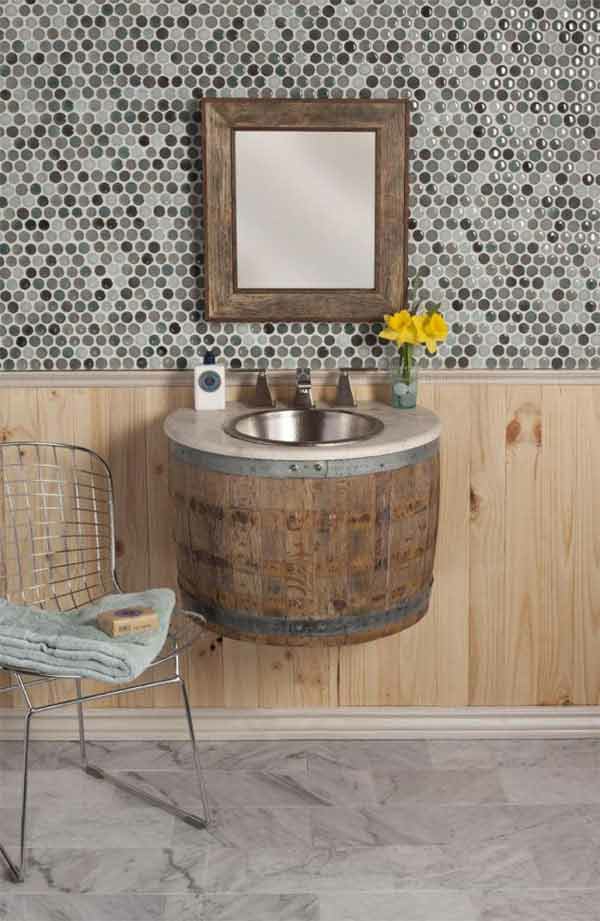 ξύλινο βαρέλι μπαρ τραπέζι DIY έπιπλα μπάνιου έπιπλα μπάνιου ξύλινο βαρέλι ντουλάπι ντουλάπι