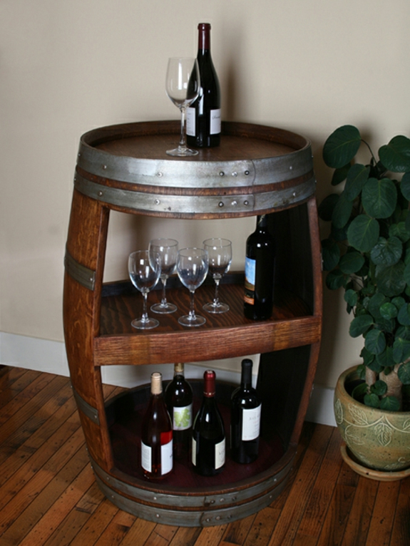 casier à vin artisanat baril en bois bouteilles de vin verres à vin