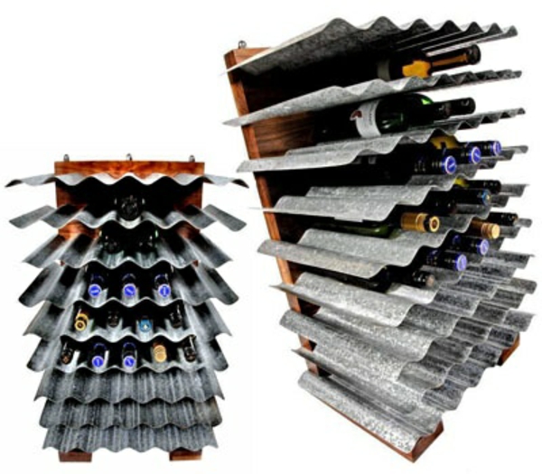 wine rack diy wood and tin