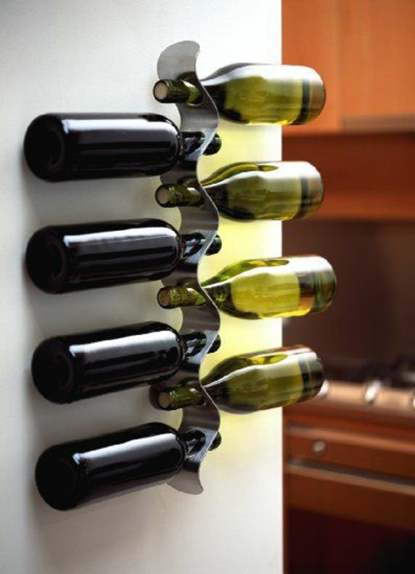 Wine rack diy mounted on the wall