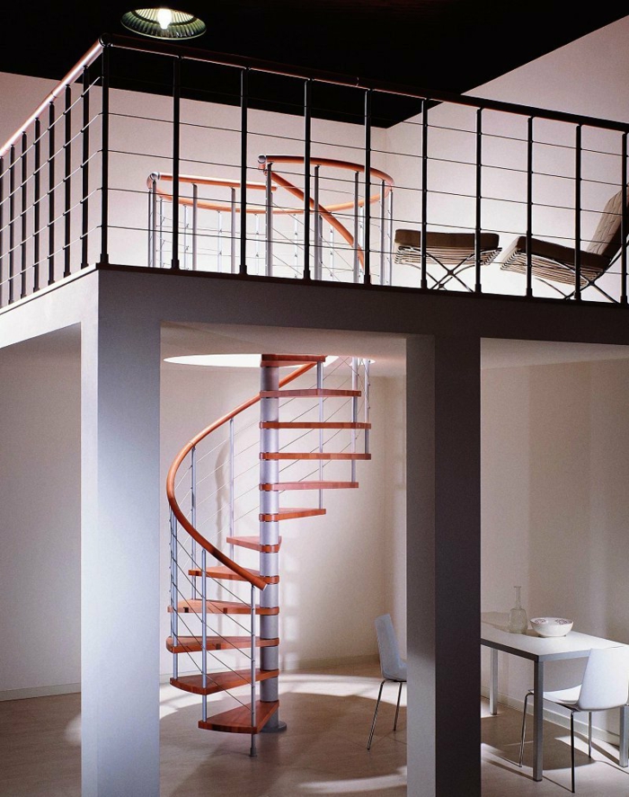 spiraltrappe indretning lille indre trappe minimalistiske levende ideer