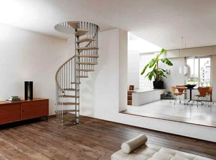 spiral trappe inde i indretningsdesign ideer stue