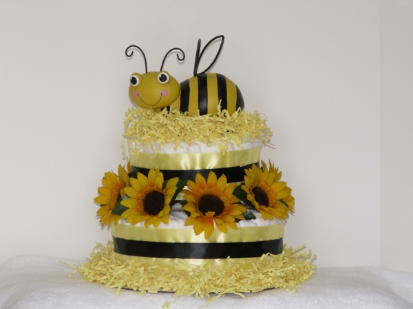 Instrucciones de elaboración del pastel de pañales regalos del bebé abeja de nacimiento
