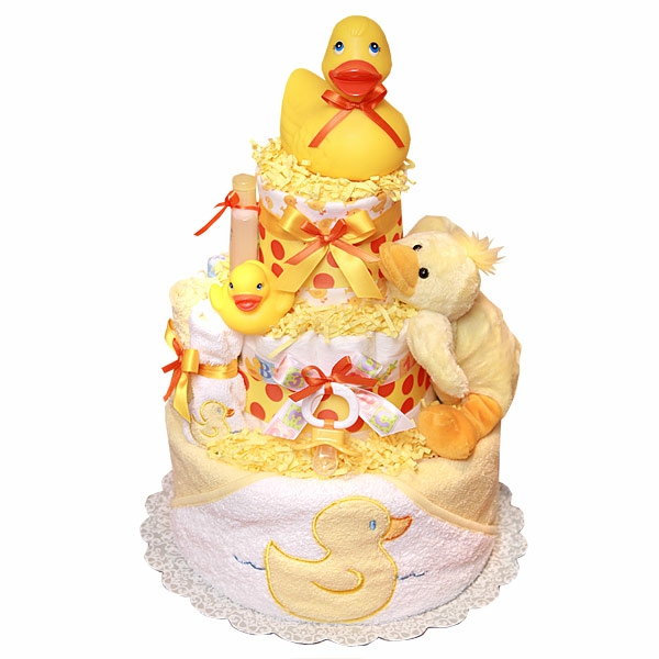 حفاضات كعكة تعليمي تعليمات طفل هدايا الولادة بطة صفراء