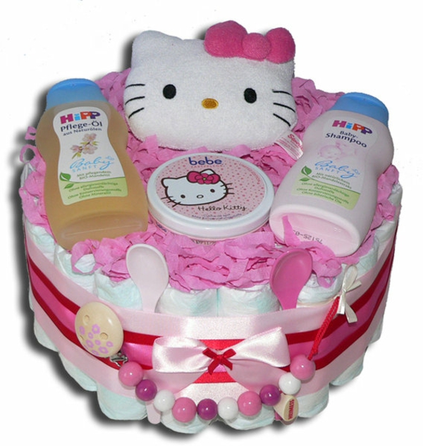instrucciones del pastel de pañales regalos del bebé nacimiento brillante gatito