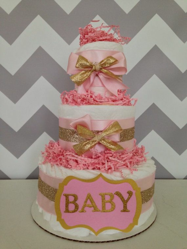 pañales tortas chapuza instrucción bebé regalos nacimiento niño rosa