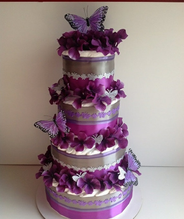 tortas de pañal tinker instrucción bebé regalos violeta nacimiento