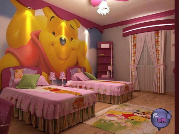 winnie pooh motiv i børnehave senge tæppe