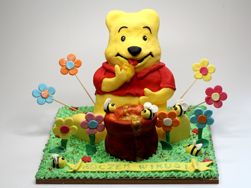 Winnie the Pooh 3D tortas dekoravimas gimtadienio tortas pyragas nuotraukos