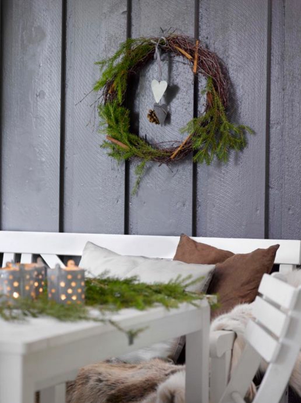 зимна градина създадена тераса дизайн снимки adventskranz висящи