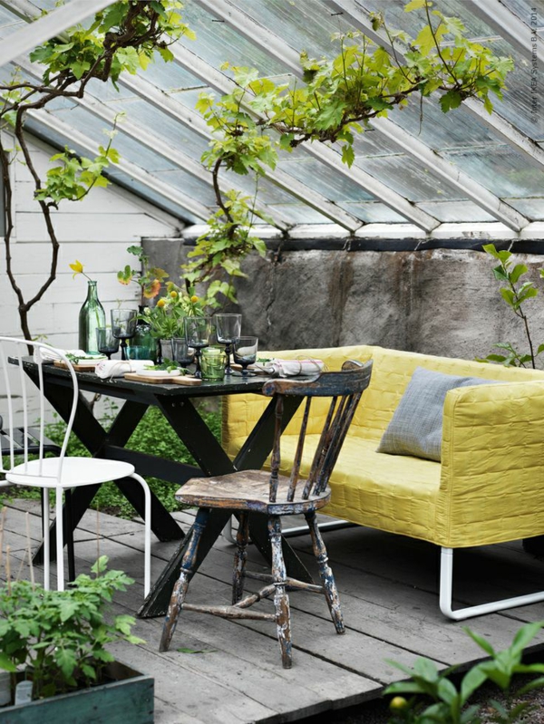 зимна градина тераса обзавеждане тераса покриви стъклен диван дървени мебели