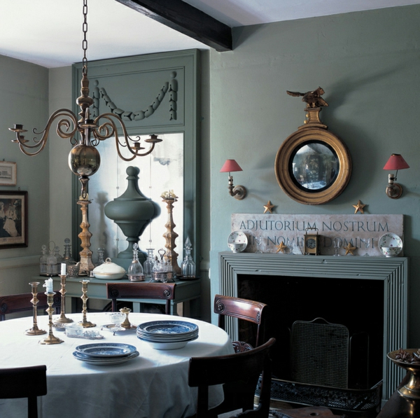 living idées salle à manger idées de meubles table à manger avec chaises style anglais mur peinture menthe verte
