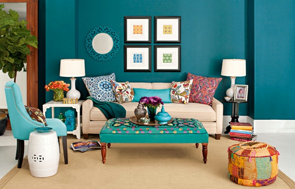 Živé nápady pro obývací pokoje barvy nástěnné dekorace obrázky rám