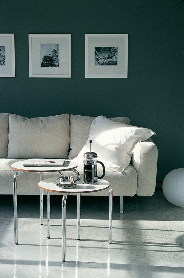 živé nápady obývací pokoj barvy stěny dekor gauče polštáře