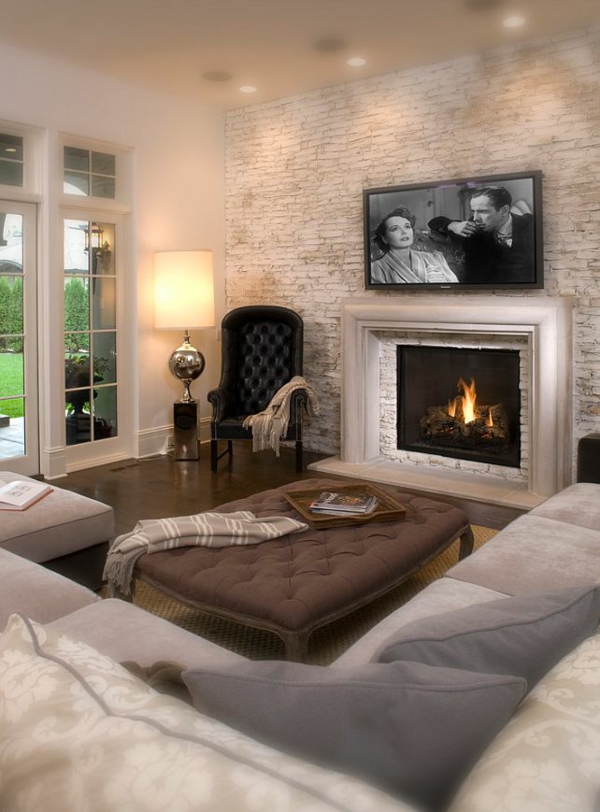 Bytové nápady cihlová cihla obývací pokoj zdivo dekorace cihla