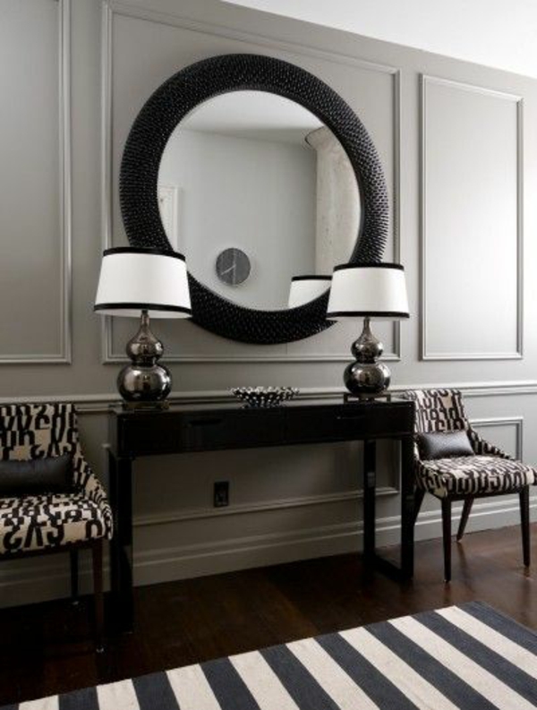 salon couloir table miroir 2 miroir