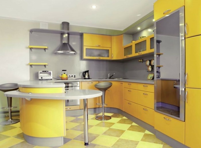 levende ideer køkken g formet køkken i gul