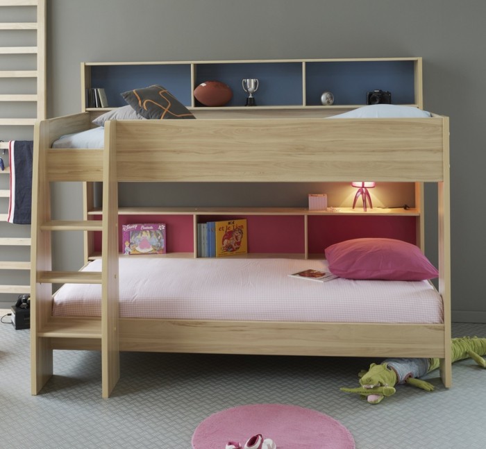أفكار المعيشة للأطفال غرفة الأطفال عالية سرير خشب الأرضيات الجميلة