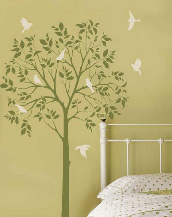 Living ideas vivero árbol pájaros pintura de pared