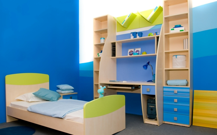 levende ideer børnehave blå væg maling bin