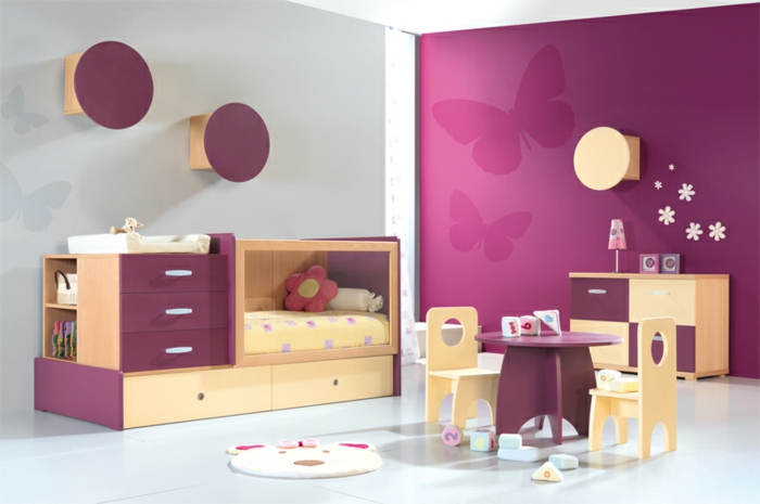 living ideas habitación de los niños habitación de la niña púrpura acento pared cama funcional