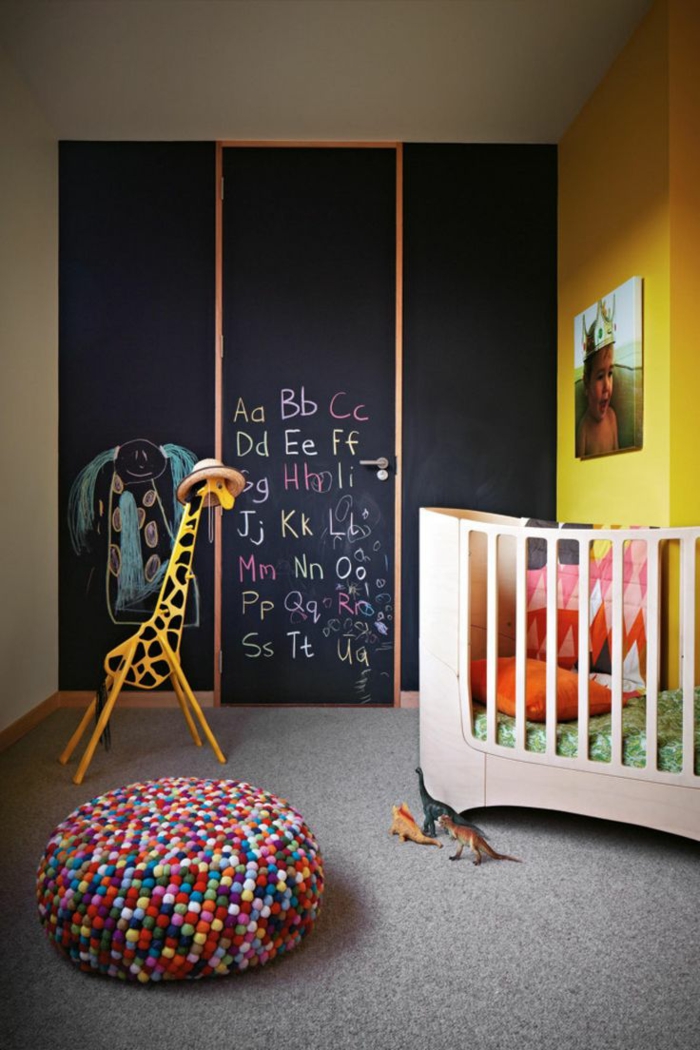 hjem indretning børneværelse sort vægpanel geleb væg maling
