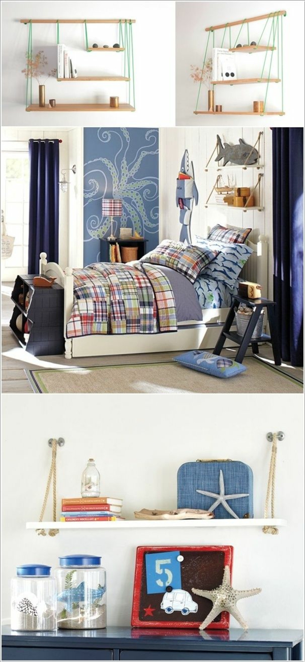 домашен декор оригинални рафтове легло гардероб