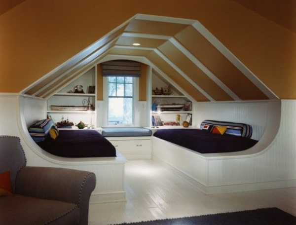 ideas de vida dormitorio ático camas inteligentes
