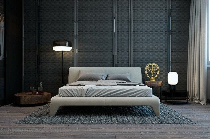 gyvenančios idėjos, miegamojo fantazijos grindys ir gražus kilimas šiuolaikiškas sienų dizainas