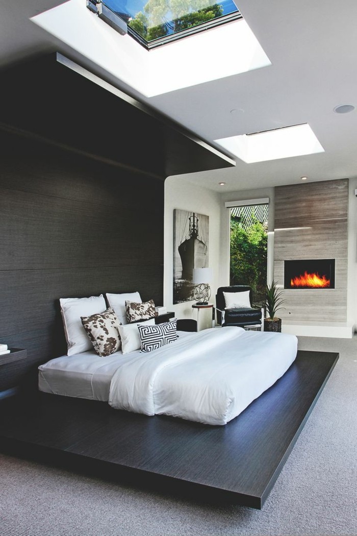 Living Ideas Υπνοδωμάτιο Φανταχτερό σχεδιασμό κρεβάτι και όμορφο σχεδιασμό οροφής