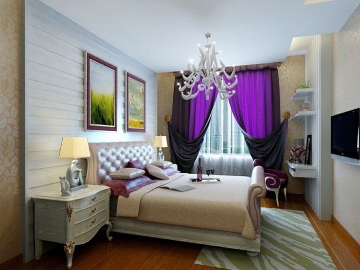 生活理念卧室紫色窗帘是一个伟大的口音