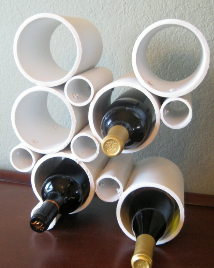 רעיונות הביתה להפוך את עצמם צינורות יין המדף