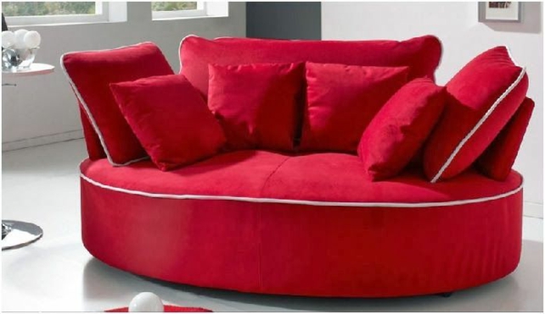 stor scheselong sofa komfortabel rød