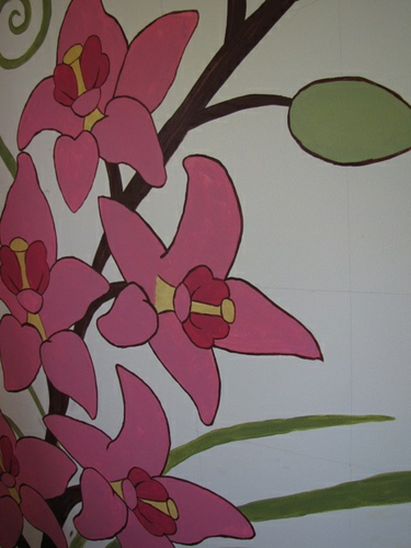 kodin sisustus seinämaalaus lastentarha kukka kuvio
