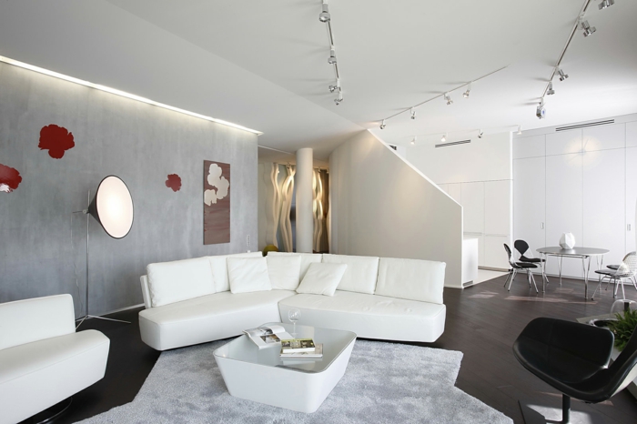 生活的想法客厅混凝土外观墙壁设计酷地毯