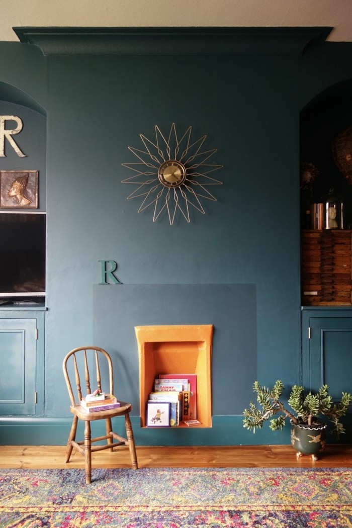 生活的想法客厅彩色地毯植物折衷主义者