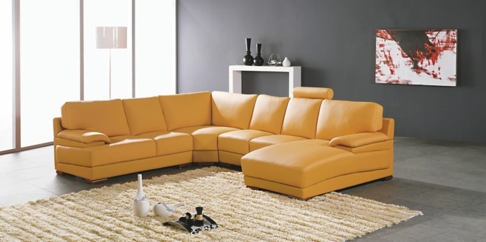 living ideas sala de estar amarillo muebles beige alfombra