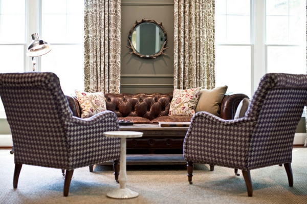 生活理念客厅软垫家具客厅沙发英式风格墙漆灰色