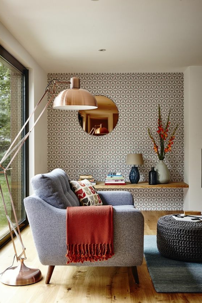 domácí dekor obývací pokoj tapety retro čerstvé akcenty